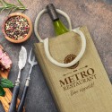 Wine Holders & Carriers - Donato Jute Double Wine Carrier