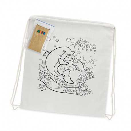 Duffle Bags & Sacks - Cotton Colouring Drawstring Backpack