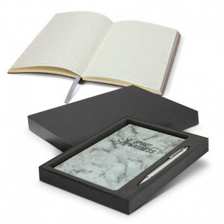 Promotional Journals & Noteboooks - Marble Notebook and Pen Gift Set