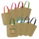 Jute Conference Bags - Thera Jute Tote Bag - Coloured Handles