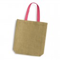 Jute Conference Bags - Thera Jute Tote Bag - Coloured Handles