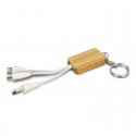 Phone & Tablet Chargers - Bamboo Charging Cable Key Ring - Rectangle