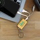 Phone & Tablet Chargers - Bamboo Charging Cable Key Ring - Rectangle
