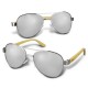 Wristbands - Aviator Mirror Lens Sunglasses - Bamboo