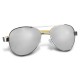 Wristbands - Aviator Mirror Lens Sunglasses - Bamboo