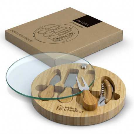 Cheese Sets - Glass & Bamboo Cheese Board