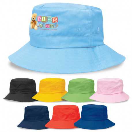 Wide Brim Hats - Kids Twill Bucket Hat w/Toggle