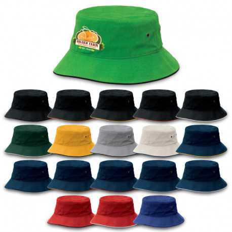 Wide Brim Hats - Sandwich Brim Bucket Hat
