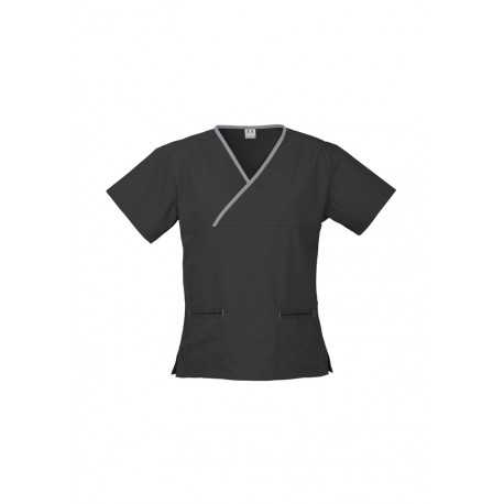 Hospitality - Ladies Contrast Crossover Scrubs Top