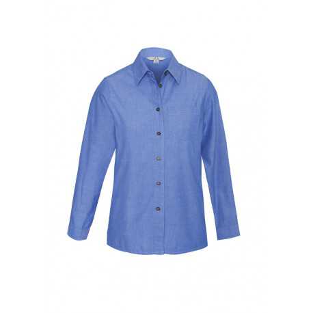 Ladies Corporate Shirts - Ladies Wrinkle Free Chambray Long Sleeve Shirt