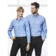 Ladies Corporate Shirts - Ladies Wrinkle Free Chambray Long Sleeve Shirt