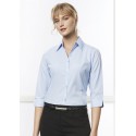 Ladies Corporate Shirts - Ladies Micro Check 3/4 Sleeve Shirt