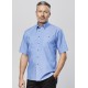 Men's Corporate Shirts - Mens Wrinkle Free Chambray Short Sleeve Shirt