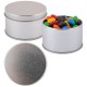 Sweets in Tin Packs - M&Ms in Silver Round Tin