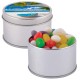 Promotional Jelly Beans - Assorted Colour Mini Jelly Beans in Silver Round Tin