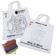 Tote & Calico Bags - Colouring Short Handle Cotton Bag & Crayons