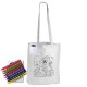 Tote & Calico Bags - Colouring Long Handle Cotton Bag & Crayons