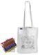 Tote & Calico Bags - Colouring Long Handle Cotton Bag & Crayons