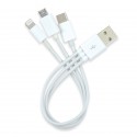 USB Hubs & Cables - 3 in 1 Combo USB Cable - Micro, 8 Pin, Type C
