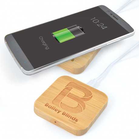 Phone & Tablet Chargers - Arc Square Bamboo Wireless Charger