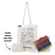 Cotton & Calico Tote Bags - Get Crafty Folding Calico Bag and Crayons