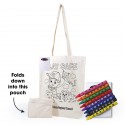 Cotton & Calico Tote Bags - Get Crafty Folding Calico Bag and Crayons