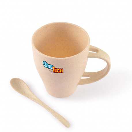 Reusable Coffee Cups - Avenue Wheat Fibre Cup and Spoon 330ml