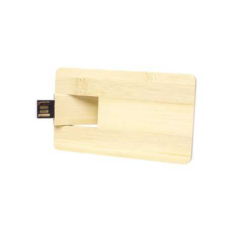 Credit Card Style USB Flash Drives - Bamboo Credit Card Drive 4GB - 32GB