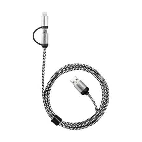 USB Hubs & Cables - Milano 2n1 Fabric Charge & Data Cable
