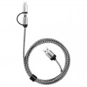 USB Hubs & Cables - Milano 2n1 Fabric Charge & Data Cable