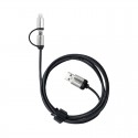 USB Hubs & Cables - Milano 2n1 Fabric Charge & Data Cable