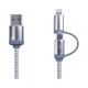 USB Hubs & Cables - Milano 2n1 Fabric Charge & Data Cable
