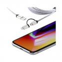 USB Hubs & Cables - Milano 2n1 Fabric Charge & Data Cable