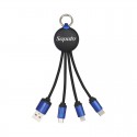 USB Hubs & Cables - Atesso 3n1 Light Up Charge Cable - Round
