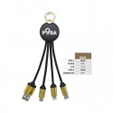 USB Hubs & Cables - Atesso 3n1 Light Up Charge Cable - Round
