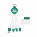 USB Hubs & Cables - Atesso 3n1 Light Up Charge Cable - Round