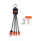 USB Hubs & Cables - Atesso 3n1 Light Up Charge Cable - Rectangle