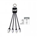 USB Hubs & Cables - Atesso 3n1 Light Up Charge Cable - Rectangle