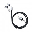 USB Hubs & Cables - Pesaro 3n1 Fabric Charge & Data Cable
