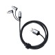 USB Hubs & Cables - Pesaro 3n1 Fabric Charge & Data Cable