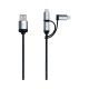 USB Hubs & Cables - Pesaro 3n1 Fabric Charge & Data Cable