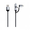 USB Hubs & Cables - Pesaro 3n1 Fabric Charge & Data Cable