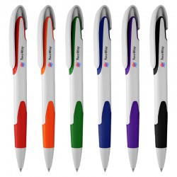 Plastic Promotional Pens - Keely White Plastic Pen