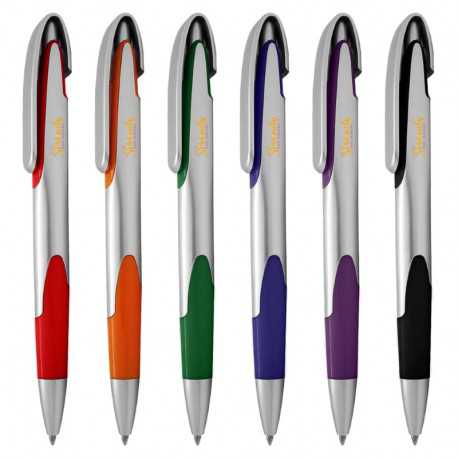 Plastic Promotional Pens - Keely Silver Plastic Pen