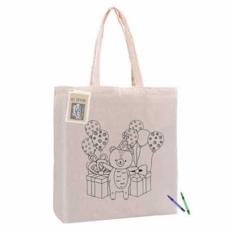 Cotton & Calico Tote Bags - Colouring Calico Bag with Gusset