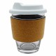 Reusable Coffee Cups - Glass - Carlo Glass Coffee Cup - Cork Band 340ml