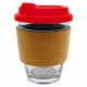 Reusable Coffee Cups - Glass - Carlo Glass Coffee Cup - Cork Band 340ml