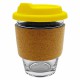 Reusable Coffee Cups - Glass - Carlo Glass Coffee Cup - Cork Band 340ml