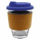 Reusable Coffee Cups - Glass - Carlo Glass Coffee Cup - Cork Band 340ml