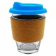 Reusable Coffee Cups - Glass - Carlo Glass Coffee Cup - Cork Band 340ml
